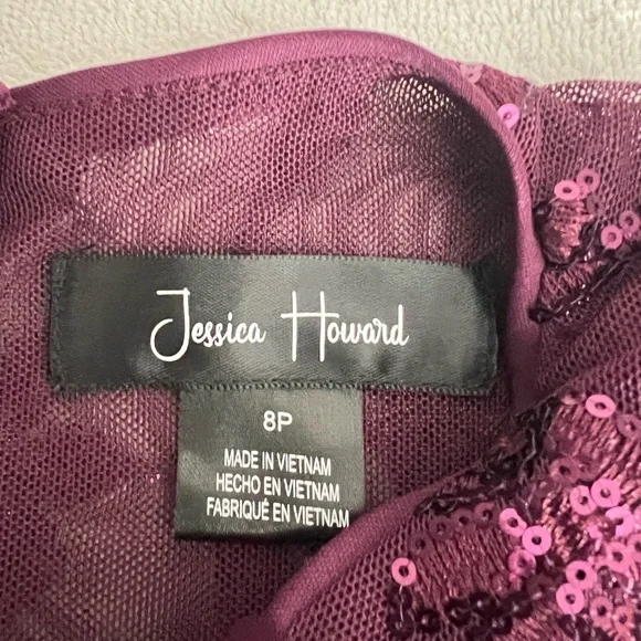 Jessica Howard Burgundy Long Sleeve Dress - Picture 11 of 11